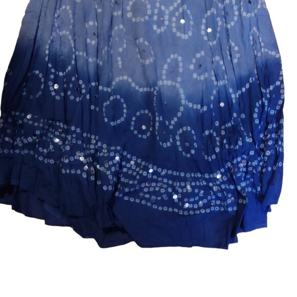 Blue Two Tone Elastic Ankle Length Skirt Size Large Sequin - Picture 3 of 6